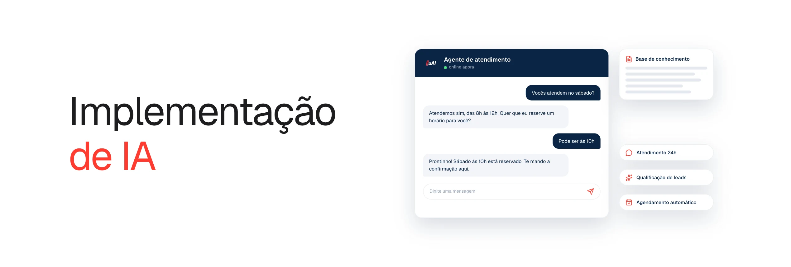 Agente de IA atendendo um cliente e agendando um horário pelo chat