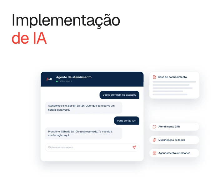 Agente de IA atendendo um cliente e agendando um horário pelo chat